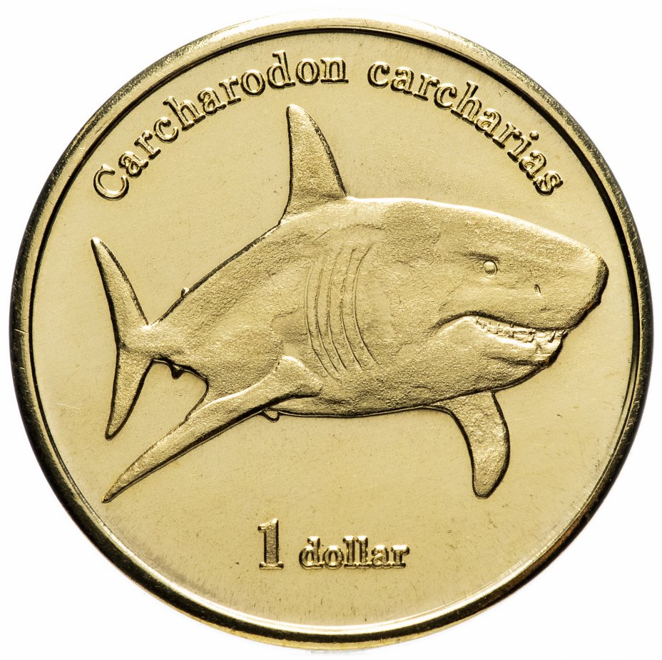 купить Муреа монетовидный жетон 1 доллар 2019 "Белая Акула"