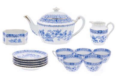 купить Сервиз чайный с цветочным декором на пять персон (13 предметов), фарфор, деколь, мануфактура "Christian Seltmann G.m.b.H", Германия, 2008-2019 гг.