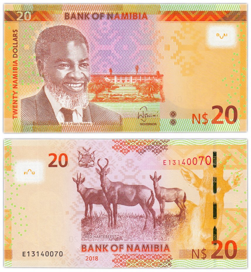купить Намибия 20 долларов 2018 (Pick 17b)