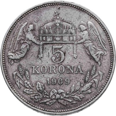 купить Австро-Венгрия 5 крон 1909 для Венгрии