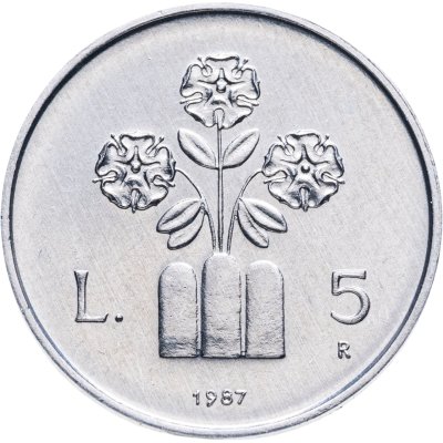 купить Сан-Марино 5 лир (lire) 1987 "15 лет возобновлению чеканке монет"