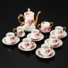 Купить Кофейный сервиз с цветочным декором на 6 персон (15 предметов), Cameo, фарфор, деколь, золочение, Япония, 1970-1980 гг.
