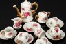 Купить Кофейный сервиз с цветочным декором на 6 персон (15 предметов), Cameo, фарфор, деколь, золочение, Япония, 1970-1980 гг.