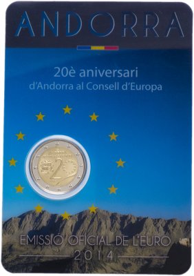 купить Андорра 2 евро (euro) 2014 Андорра в Совете Европы BU