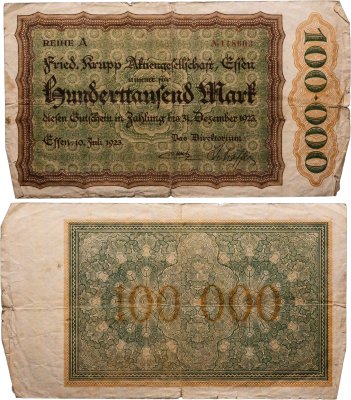 купить Германия, нотгельды, Эссен 100000 марок 1923