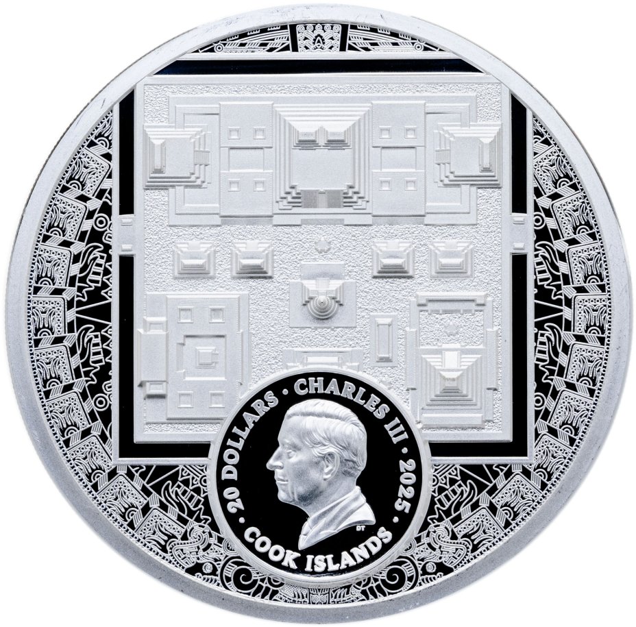 купить Острова Кука 20 долларов 2025 "Империя ацтеков ", в футляре с сертификатом