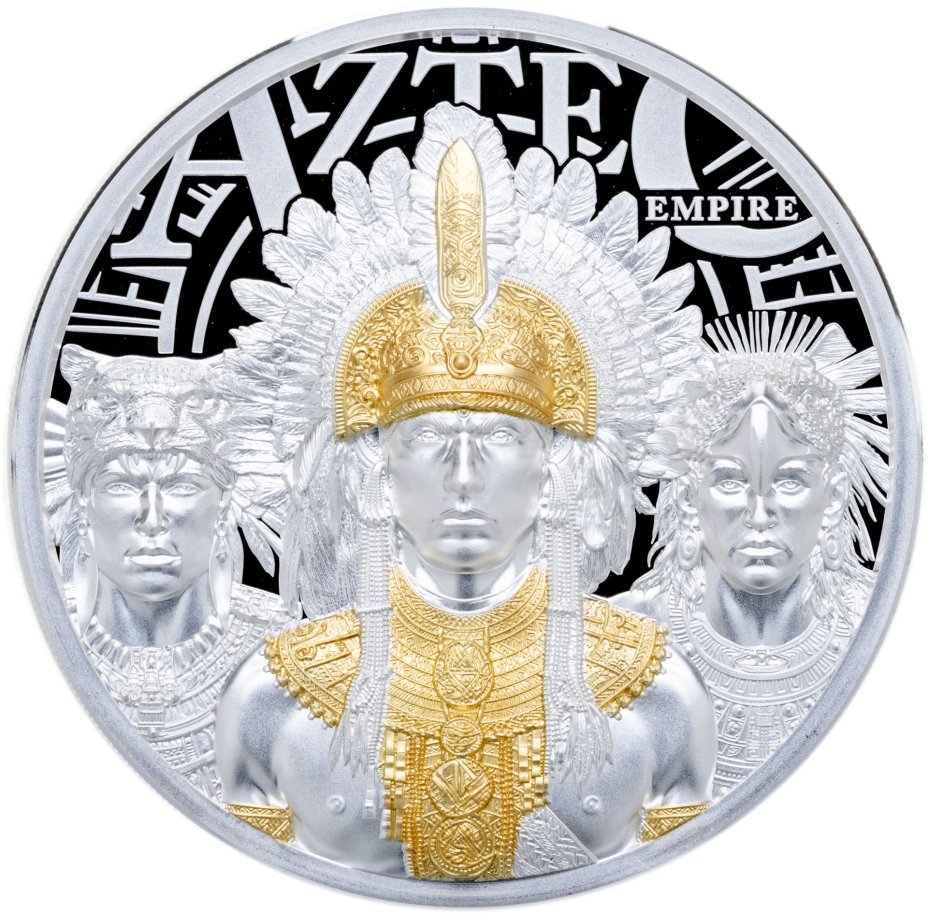 Купить Острова Кука 20 долларов 2025 "Империя ацтеков ", в футляре с сертификатом