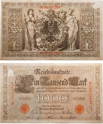 купить Германия 1000 марок 1910 красная печать