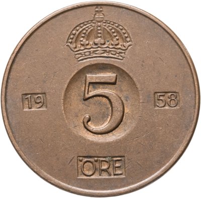 купить Швеция 5 эре (ore) 1958