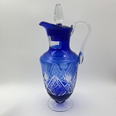 купить Кувшин с резным декором, стекло, нацвет, алмазная грань, Дятьковский хрустальный завод, СССР, 1970-1990 гг.