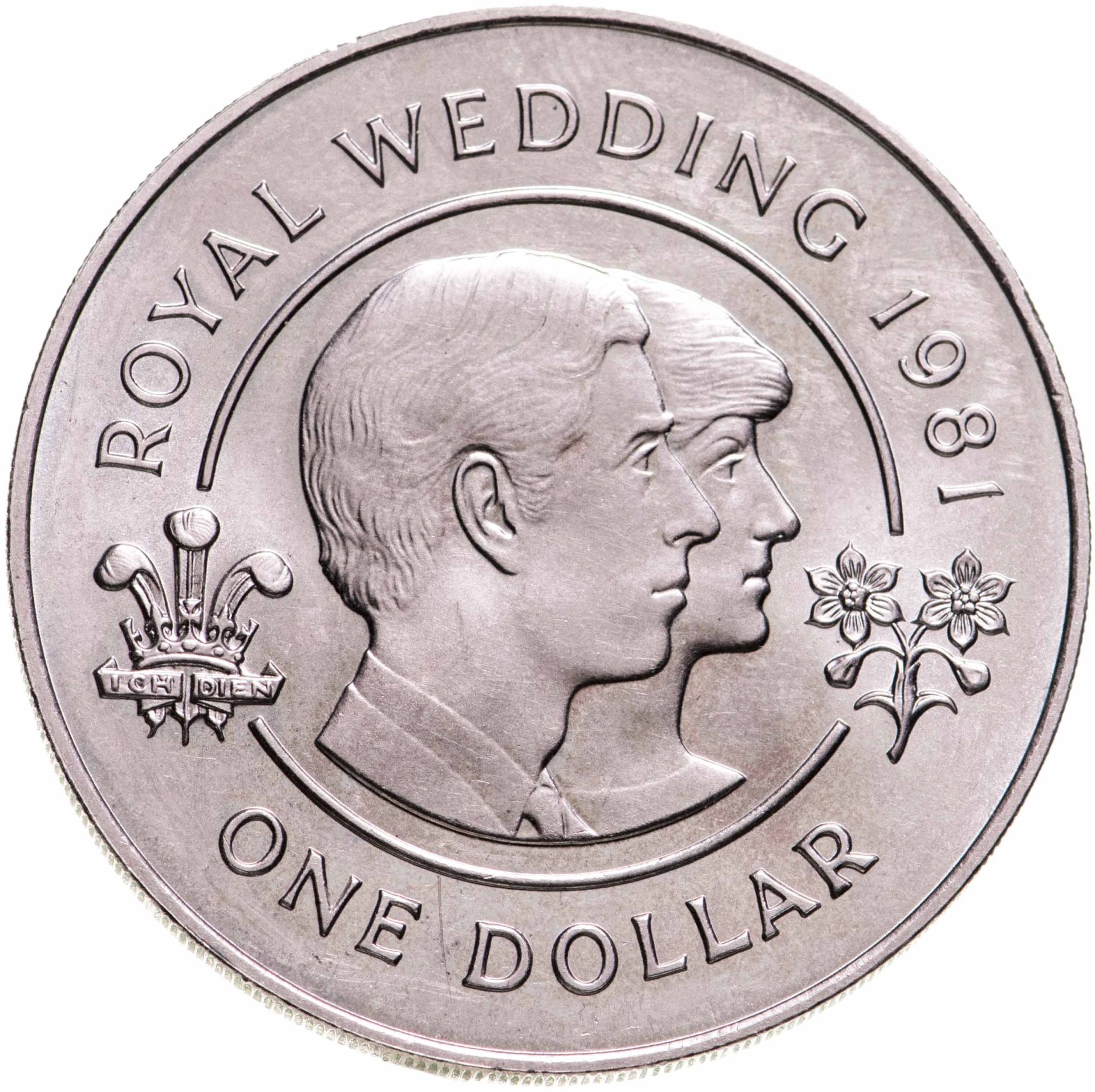 Монета бермуды 1 доллар (dollar) 1981 "Свадьба принца Чарльза и леди ...