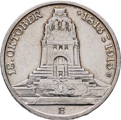 купить Германская империя, Саксония 3 марки (mark) 1913 "100 лет битвы при Лейпциге (битве народов)"