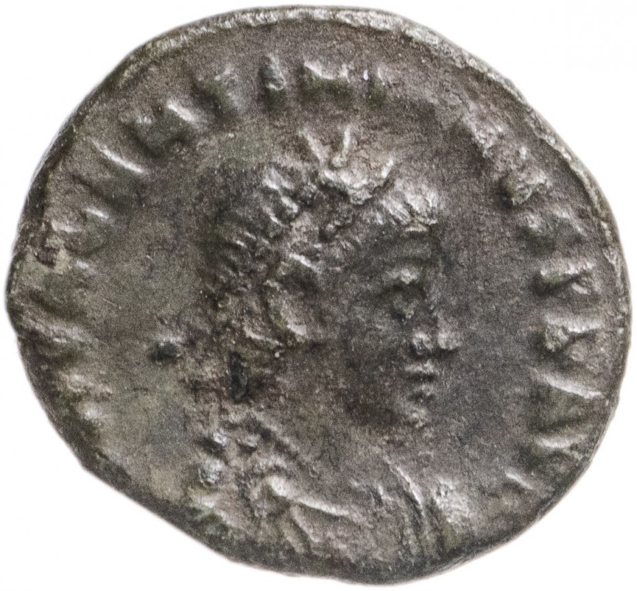 купить Римская Империя, Валентиниан II, 375-392 гг, центенионалис (реверс: Виктория идет влево, волочит пленника)