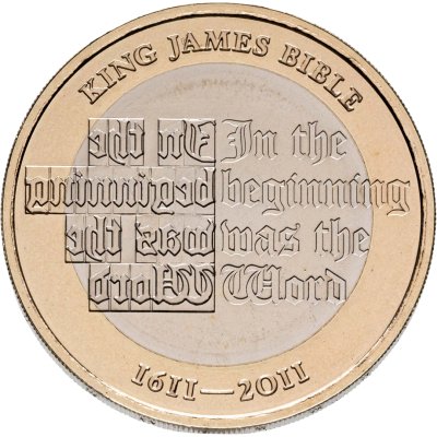 купить Великобритания 2 фунта (pounds) 2011 "400 лет Библии Короля Якова"