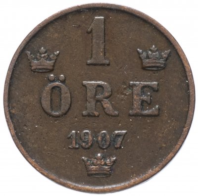 купить Швеция 1 эре (ore) 1907