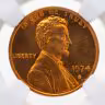 Купить США 1 цент (cent) 1974 S "Lincoln Memorial Cent" в слабе DNC PF65
