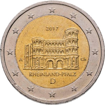 купить Германия 2 евро 2017 "Федеральные земли Германии - Порта Нигра, Рейнланд-Пфальц", знак монетного двора "A"