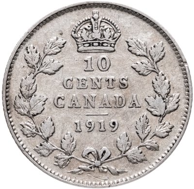 купить Канада 10 центов (cents) 1919