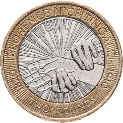 купить Великобритания 2 фунта 2010 "100 лет со дня смерти Флоренс Найтингейл"