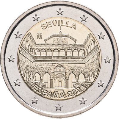 купить Испания 2 евро 2024 "Севильский собор, Севильский Алькасар и Архив Индий"