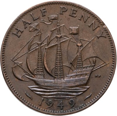 купить Великобритания 1/2 пенни (penny) 1949