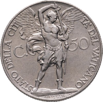 купить Ватикан 50 чентезимо (centesimi) 1931