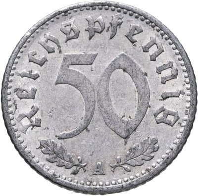 купить Германия, Третий рейх 50 рейхспфеннигов 1935, знак монетного двора "A" — Берлин