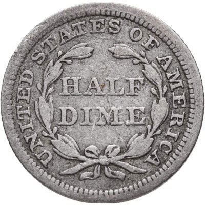 купить США 5 центов (1/2 дайма, half dime) 1853 Seated Liberty Half Dime Без отметки монетного двора
