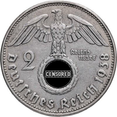 купить Германия, Третий рейх, 2 рейхсмарки 1938 B Рейхспрезидент Германии Пауль фон Гинденбург
