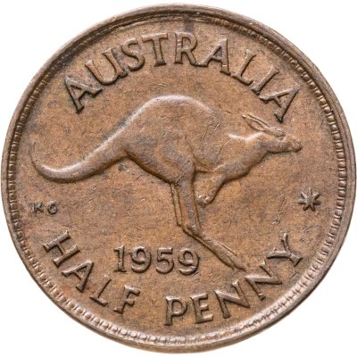 купить Австралия 1/2 пенни (penny) 1959