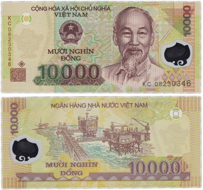 купить Вьетнам 10000 донг 2008 (Pick 119c) пластик