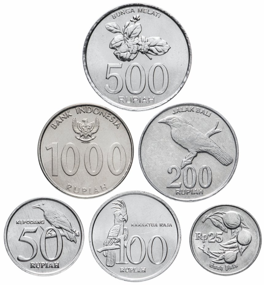 купить Индонезия набор монет 1984-2010 (6 шт.)