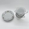 Купить Набор из 3 чайных пар с цветочным декором, Dynasty Fine China, фарфор, деколь, золочение, Китай, 1970-1990 гг.