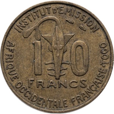 купить Западная Африка 10 франков 1957