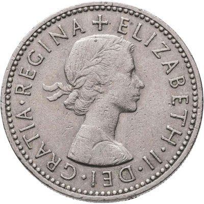 купить Великобритания 1 шиллинг (shilling) 1956, Английский герб - 3 льва внутри коронованного щита