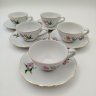 Купить Сервиз кофейный с цветочным декором, на 5 персон, фарфор, деколь, золочение, Gebrüder Benedikt, Чехословакия, 1925-1939 гг.