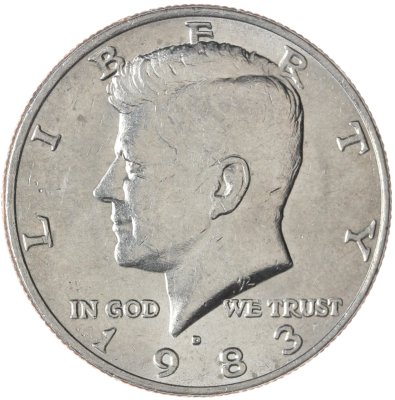 купить США 50 центов (1/2 доллара, half dollar) 1983 D Kennedy Half Dollar (Кеннеди) знак монетного двора "D" - Денвер