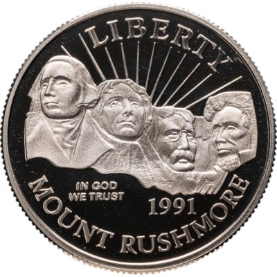 купить США 50 центов (1/2 доллара, half dollar) 1991 "Mount Rushmore (50 лет Национальному мемориалу Рашмор)"