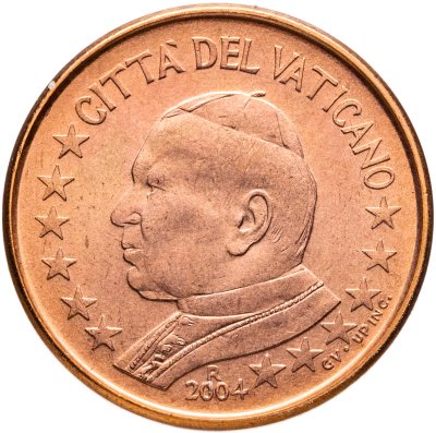 купить Ватикан 1 евроцент 2004 "Портрет Папы Иоана Павла II"