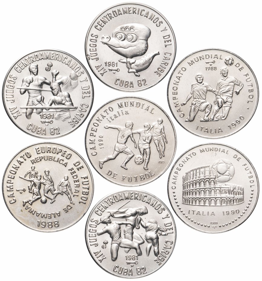 купить Куба набор из 7 монет 1 песо 1981-1990