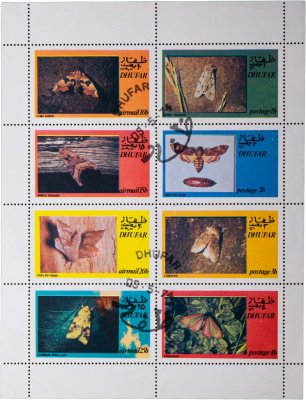 купить Оман, Дофар малый лист 1973 "Бабочки"
