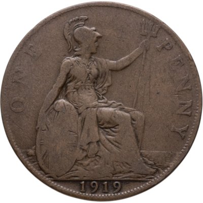 купить Великобритания 1 пенни (penny) 1919