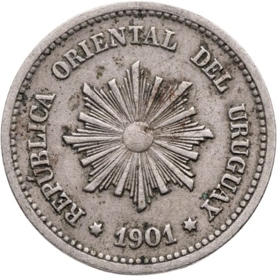 купить Уругвай 2 сентесимо (centesimos) 1901