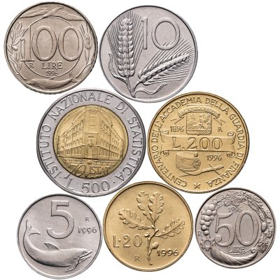 купить Италия набор из 7 монет 1996