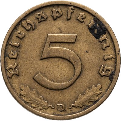 купить Германия, Третий рейх 5 рейхспфеннигов (reichspfennig) 1937