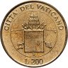 Купить Ватикан 200 лир (lire) 2000
