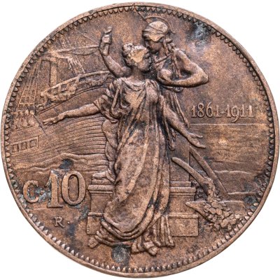 купить Италия 10 чентезимо (centesimi) 1911 "50 лет Королевству"