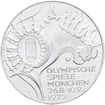 купить Германия 10 марок 1972 "Олимпиада в Мюнхене - Стадион", монетный двор - J