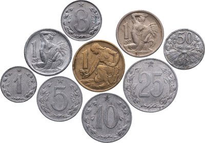 купить Чехословакия набор монет 1946-1957 (9 штук)