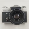 Купить Фотоаппарат "Зенит-Е" с объективом "Гелиос-44-2" в оригинальном кофре, металл, стекло, пластик, кожа, Белорусское оптико-механическое объединение (БелОМО), СССР, 1975 г.